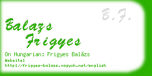 balazs frigyes business card